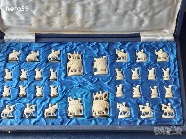 Фигури за шах от слонова кост ръчна работа от началото на 20 век., снимка 1