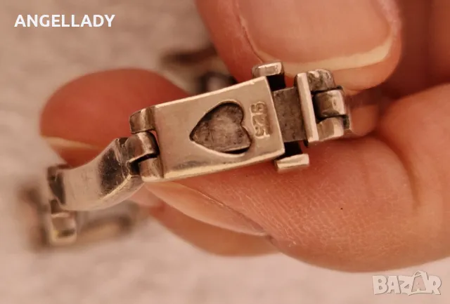 Сребърно колие със седеф., снимка 4 - Колиета, медальони, синджири - 48422619