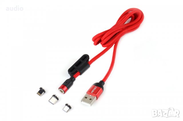 Комбо захранващ кабел с магнитен порт Lightning/USB C/micro USB 1м, снимка 3 - USB кабели - 37505106