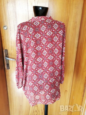 Червена туника от шифон 3ХЛ, снимка 2 - Туники - 32843206