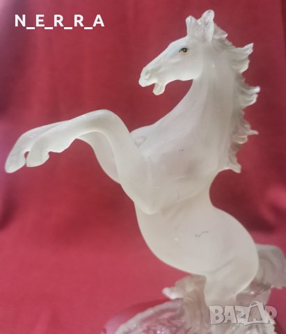Стъклена статуетка на кон, снимка 6 - Статуетки - 43571529