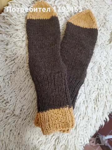 Ръчно плетени мъжки чорапи от вълна, размер 43