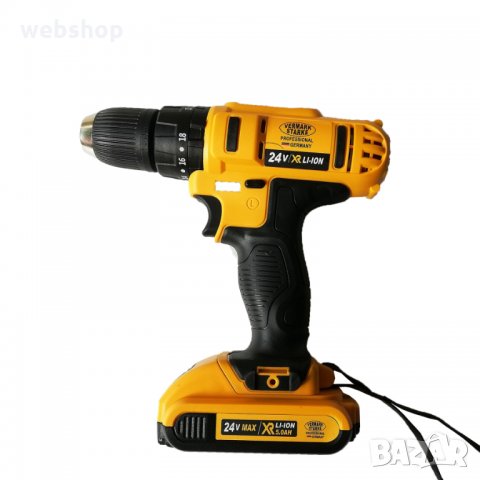 Немски акумулаторен винтоверт Vermark Strake 24V с 2 батерии, снимка 4 - Винтоверти - 35008024