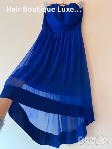 Турско синя рокля без презрамки 💙, снимка 3 - Рокли - 44016855