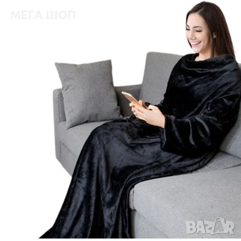 Плюшено одеяло с ръкави XXL – 145 х 195 см, снимка 4 - Олекотени завивки и одеяла - 50389435