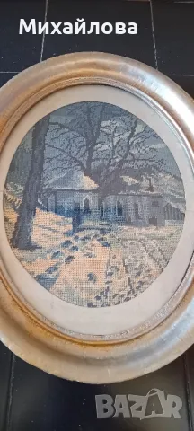 Гоблен "Заснежената капела" от Вилер , снимка 2 - Гоблени - 49354361