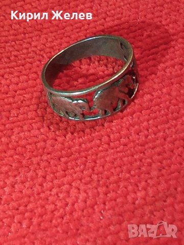 СТАРИНЕН СРЕБЪРЕН РЯДЪК ПРЪСТЕН с 3 СЛОНЧЕТА ОКСИДИРАНО СРЕБРО IXAC 925 АВТОРСКА РЪЧНА РАБОТА 40001, снимка 3 - Антикварни и старинни предмети - 42762987