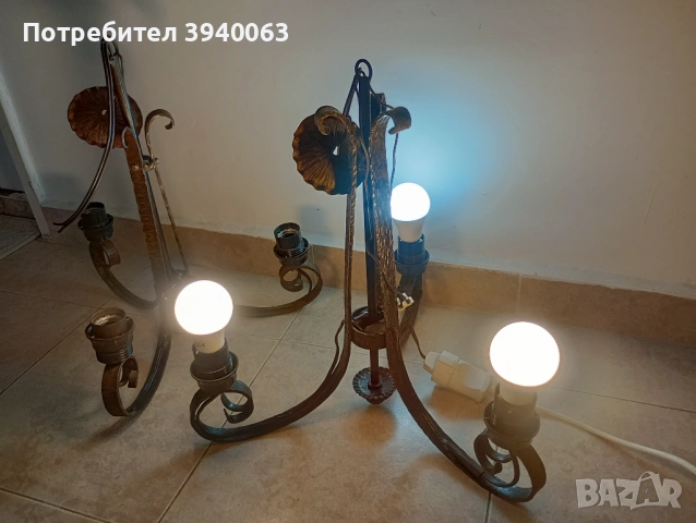 Стари полюлей от ковано желязо 2 броя еднакви , снимка 8 - Антикварни и старинни предмети - 53207700