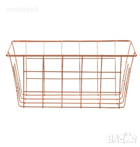 Метална кошница, Розово злато, 25x16x11см.