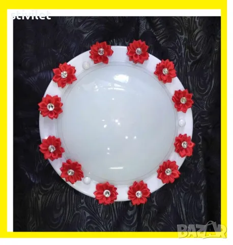 ПЛАФОН ЧЕРВЕНО ЦВЕТЕ КОПРИНА  - НОВО- 3D ЕФЕКТ.