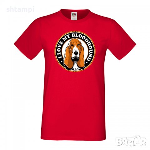 Мъжка тениска I Love My Bloodhound 1 Dog,Куче, животно,подарък,изненада, снимка 3 - Тениски - 36932864