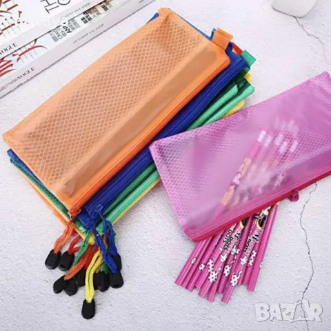 5493 Непромокаем ученически несесер за моливи химикалки с 2 отделения, снимка 2 - Ученически пособия, канцеларски материали - 48100735