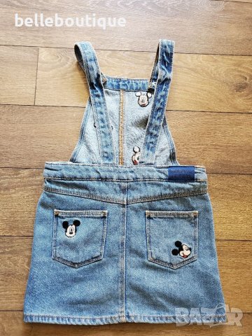 Страхотен дънков сукман рокля Дисни Мики Маус на  Mango 104 см., снимка 2 - Детски рокли и поли - 38101601