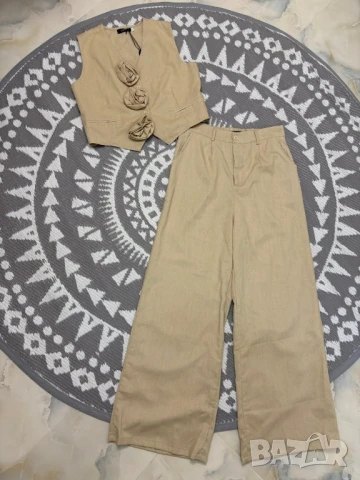 Комплект две части - елек и панталон 3Д декорация с рози , снимка 4 - Комплекти - 50922568