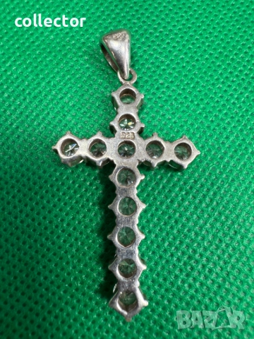 Масивен сребърен кръст с 12циркона. №7701, снимка 5 - Колиета, медальони, синджири - 52688370