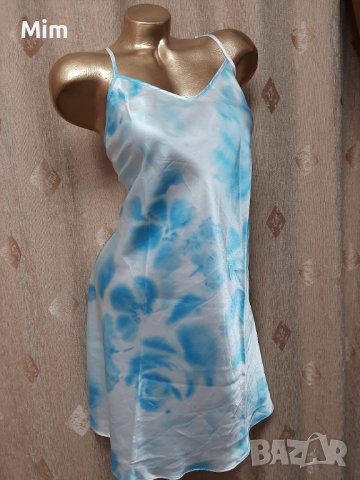 44/46 Светло синя сатенена нощница , снимка 3 - Нощници - 40272960