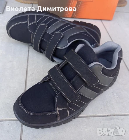  Черни Мъжки Маратонки без връзки, шити и лепени, снимка 2 - Ежедневни обувки - 51189055