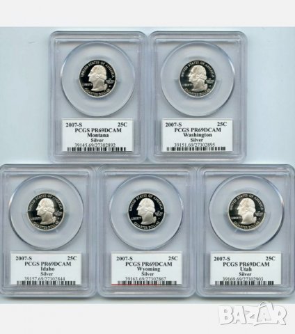 USA 🇺🇸 SILVER SET QUARTER DOLLARS PCGS PR69DCAM 2007-S, снимка 2 - Нумизматика и бонистика - 32328066