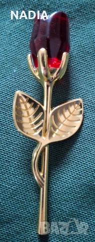 Стъклена роза, снимка 2 - Декорация за дома - 53389630