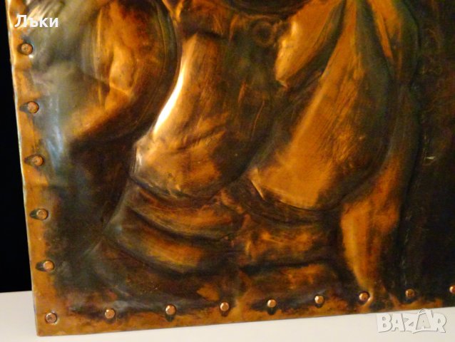 Кована медна картина 2 кг.,портрет,медно пано., снимка 2 - Картини - 33491710