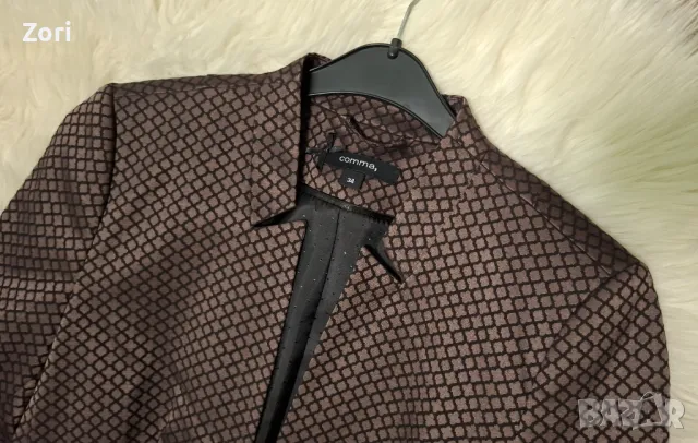 СУПЕРСТИЛНО и ЕЛЕГАНТНО сако в черно-бордо шарки, снимка 4 - Сака - 48697960