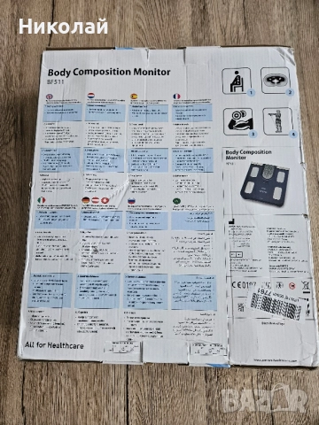 Кантар Omron BF511 уред за измерване на телесни мазнини, снимка 4 - Друга електроника - 52236455