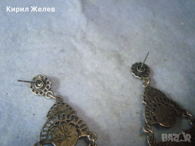 ТЮРКОАЗЕНИ ПОСРЕБРЕНИ ЕТНОГРАФСКИ ОБЕЦИ ТИП ТРЕПКА МНОГО КРАСИВА ТРАДИЦИОННА ИЗРАБОТКА 31624, снимка 8 - Антикварни и старинни предмети - 38067099