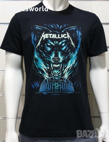 Нова мъжка тениска с дигитален печат на музикалната група METALLICA, Вълк (Wolf)