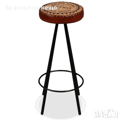 Бар табуретки, 2 бр, естествена кожа, снимка 5 - Столове - 47415000