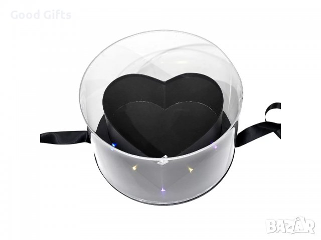 Светеща LED Кутия за декорация Shine Heart Черна, снимка 1 - Романтични подаръци - 39872959