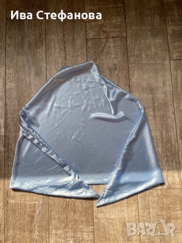 Разкошен официален сатен парти елегантен  сатенен светло бебешко син топ , снимка 9 - Корсети, бюстиета, топове - 40368205