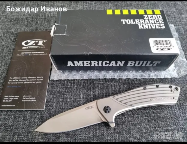 Продавам нож Zero Tolerance 0801 Rexford 