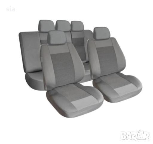 Тапицерия за кола в сив цвят, 8 части