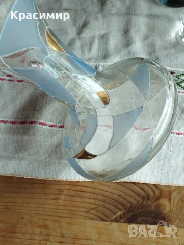 луксозна кристална ваза със златни елементи, снимка 8 - Вази - 33794914