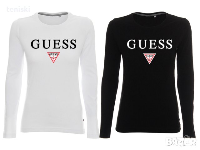 Дамска блуза тениска GUESS принт Модели и размери , снимка 5 - Блузи с дълъг ръкав и пуловери - 34138565