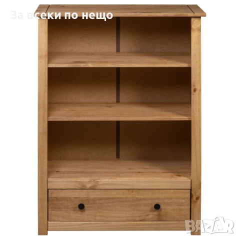 Библиотека, 80x35x110 см, бор масив, Panama Range Код P954, снимка 2 - Секции и витрини - 51112571