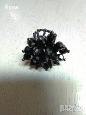 Дамски пръстен в черно, снимка 2 - Пръстени - 27772464