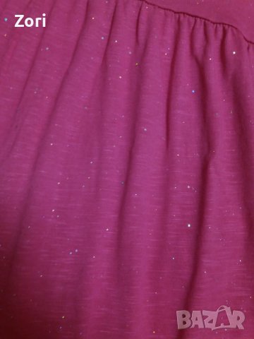 Изключително красива цикламена блестяща блуза, снимка 3 - Детски тениски и потници - 40323939