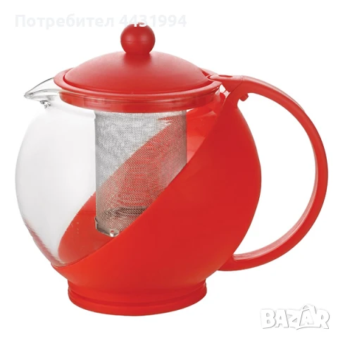 Кана с цедка LF FR-8125 JS, 1.25L червен, снимка 1