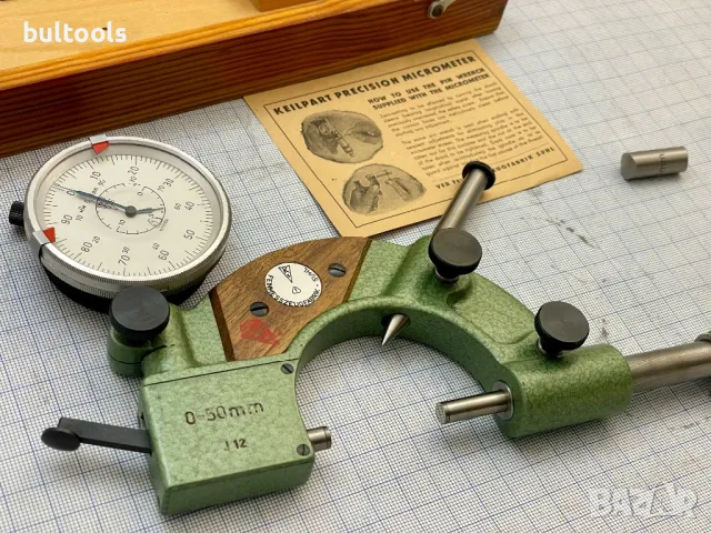 Микрометър с индикатор 0-50мм./0.01мм., снимка 6 - Други машини и части - 48867667