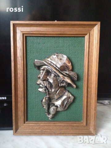 Баварец с лула, Старинна немска картина пано 