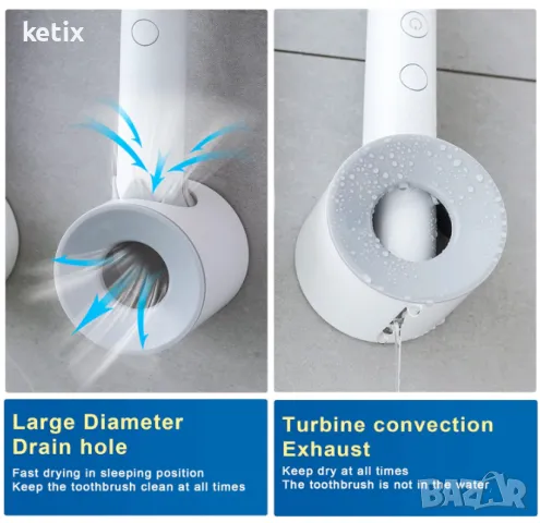 Комплект държач за електрическа четка за зъби,2бр., снимка 5 - Други - 48487415