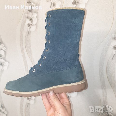 боти/ботуши  Timberland 6 In Shearling 1690A - Сини  номер 38, снимка 6 - Дамски боти - 43911329