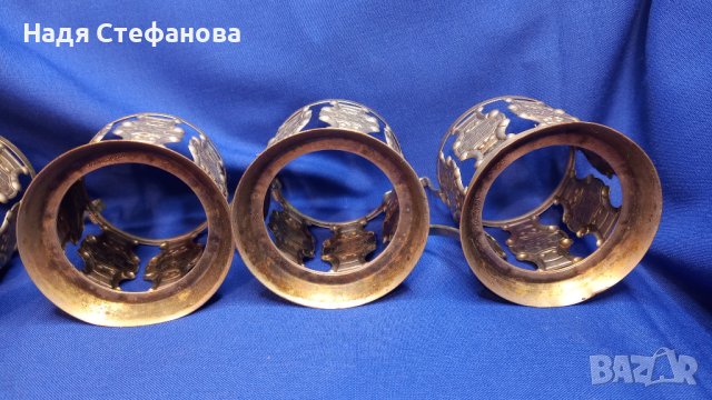 Класически руски подстакана за стъклени чаши за чай, масивни 6 бр, снимка 5 - Чаши - 44004166