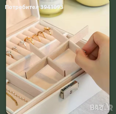 Кутия за бижута Голяма с много отделения Бяла, снимка 3 - Други - 53454403