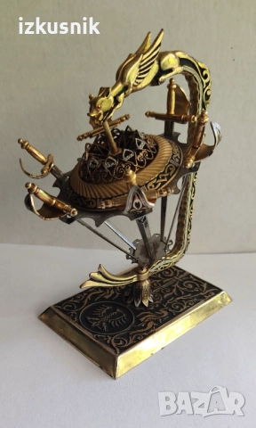 Филигранна пластика от Толедо – бронз и стомана, невероятно красив, снимка 2 - Антикварни и старинни предмети - 51643448
