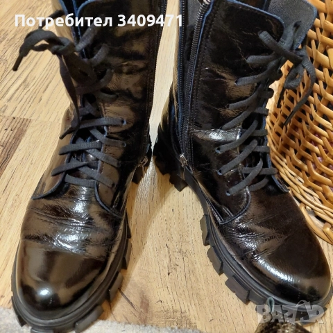 Дамск боти от естествен лак, снимка 7 - Дамски боти - 52255152