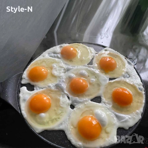 Тиган с усмивки за палачинки или омлет, 26см, незалепващо мраморно покритие, Ruhhy, снимка 8 - Съдове за готвене - 51689606