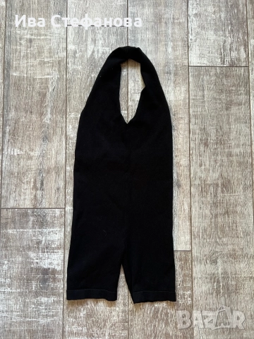 Нов спортно елегантен ежедневен вискоза къс гащеризон еластичен черен Alice Evis , снимка 2 - Гащеризони - 51672578