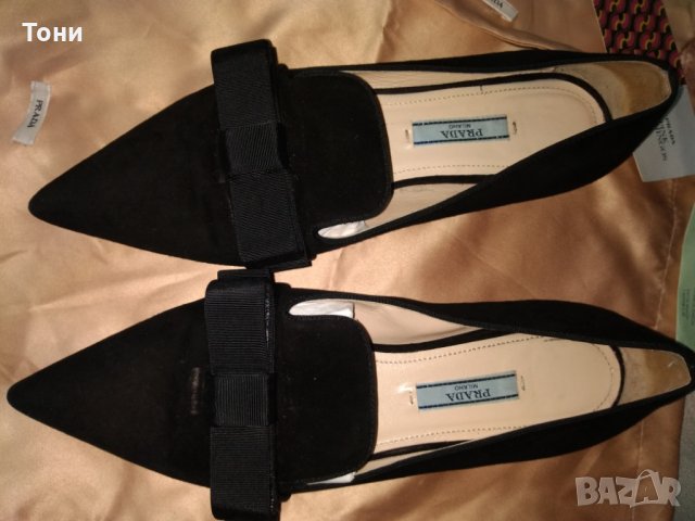 Дамски елегантни оригинални  обувки Prada Women's Black Loafer 100 % кожа , снимка 18 - Дамски обувки на ток - 18714675
